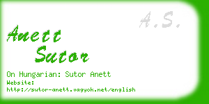 anett sutor business card